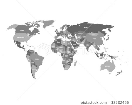 Political map of World in shades of grey Political map of World in shades of grey 32282466