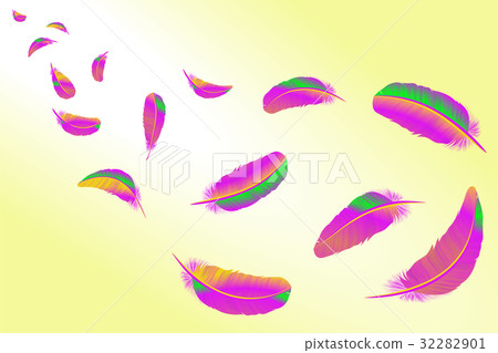 Feathers vector set in a 3d style. Icon 32282901