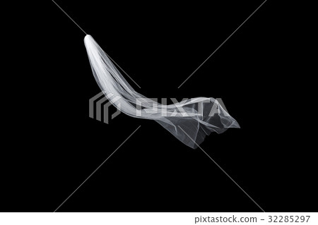 wedding white Bridal veil isolated on black 32285297
