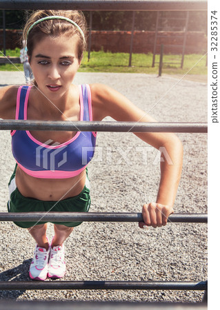 Warming-up before exercises and running. Warming-up before exercises and running. 32285374