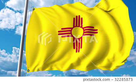 Waving flag of New Mexico. 3D rendering 32285873