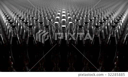 Multiple cola bottles, low key lighting 32285885