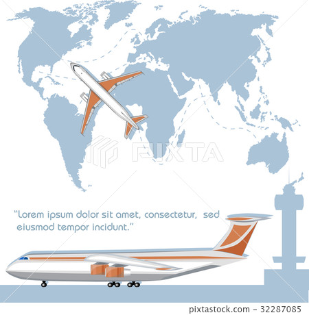 Aviation flyer with jet airplane Aviation flyer with jet airplane 32287085