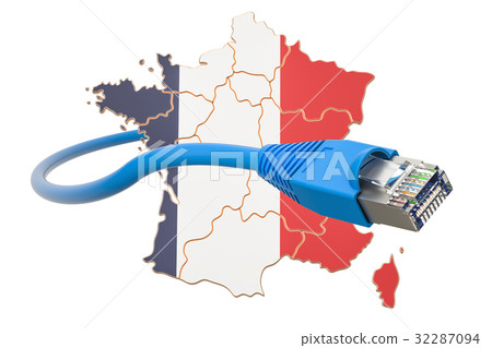 Internet connection in France concept 32287094