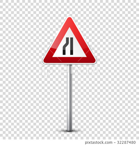 Road red signs collection isolated on transparent - Stock Illustration ...