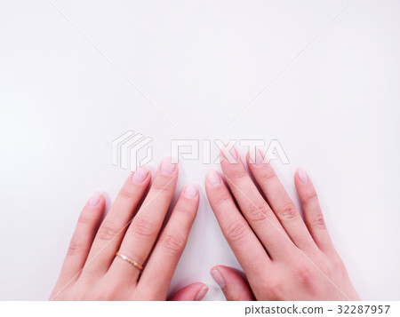 Female hand with ideal manicure top view. 32287957