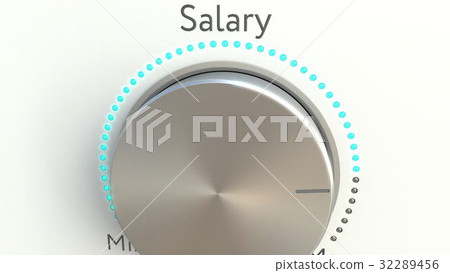 Rotating knob with salary inscription. Conceptual 32289456