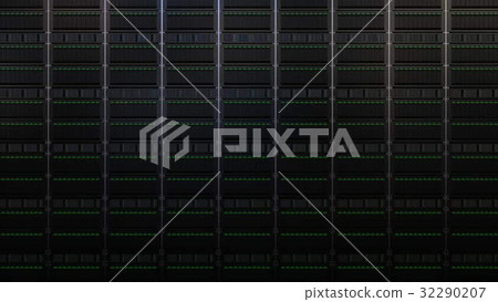 Multiple server racks. Corporate computer network 32290207