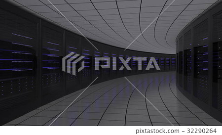 Modern server room full of racks. Cloud 32290264