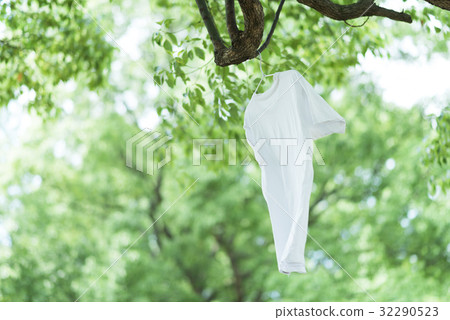Fresh laundry image T-shirt hanger 32290523