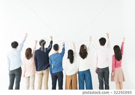 The back of a large number of people 32291093