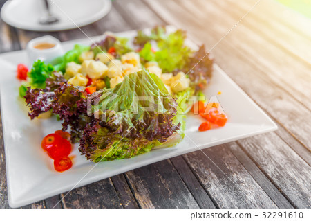 fresh oganic vegetable tofu mix salad fresh oganic vegetable tofu mix salad 32291610