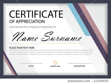 Purple blue Elegance horizontal certificate Vector 32294050