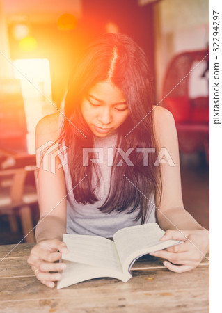 Enjoy relax times with reading book, Asian women Enjoy relax times with reading book, Asian women 32294297