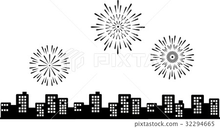 煙花顯示剪影 32294665