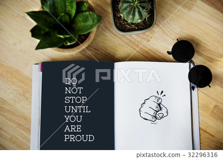 Illustration of pointing finger with motivated aspirations 32296316