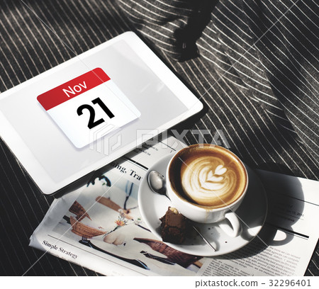 Illustration of calendar schedule personal organizer on digital tablet Illustration of calendar schedule personal organizer on digital tablet 32296401