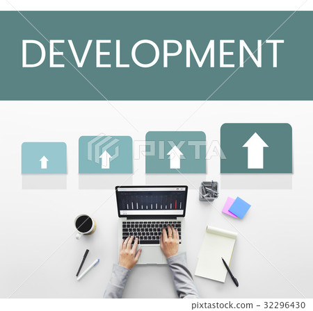 Hands working on laptop network graphic overlay background Hands working on laptop network graphic overlay background 32296430