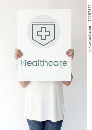 Hands holding network graphic overlay billboard 32297375