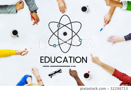 Hands working on network graphic overlay background 32298713