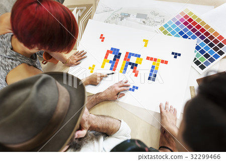 8 bit words illustration of creativity art design ideas 32299466