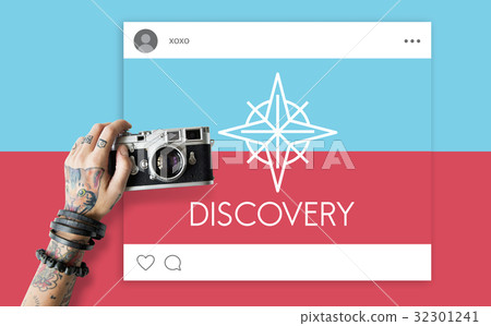 Showing Direction Guide Navigation Route Map Word Graphic 32301241