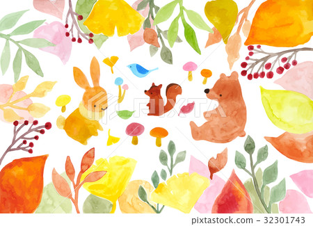 秋天水彩例證 32301743