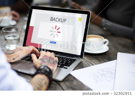 Technology concept on a device screen Technology concept on a device screen 32302951
