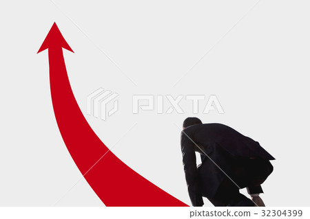 Businessman standing in running businessman 32304399