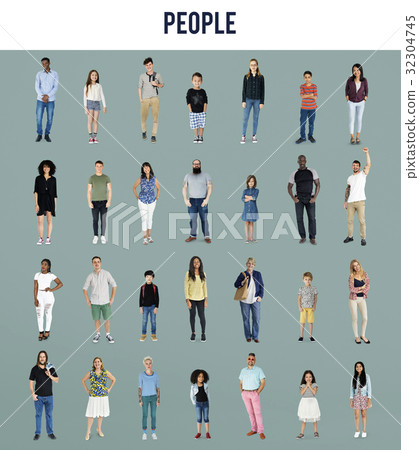 Diversity People Set Gesture Standing Together Studio Isolated Diversity People Set Gesture Standing Together Studio Isolated 32304745