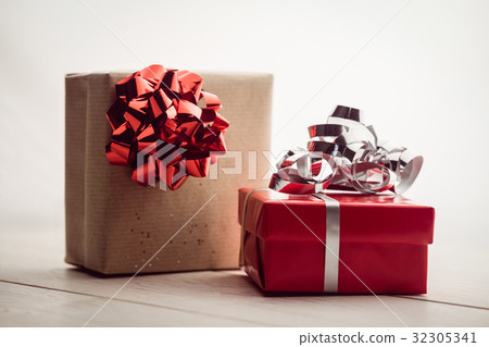 Front view of two presents Front view of two presents 32305341