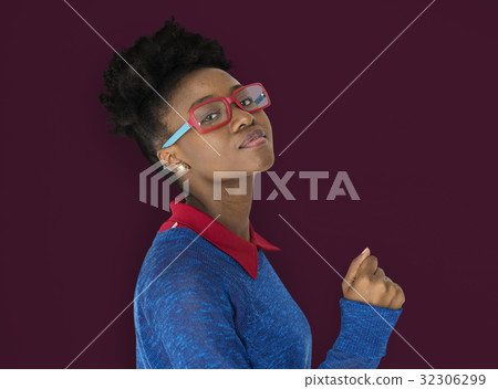 African Woman with Eyeglasses Staring African Woman with Eyeglasses Staring 32306299