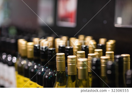 Focus on Shelves with wine 32306555
