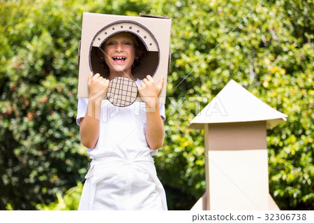 A little girl is smilling with her costume A little girl is smilling with her costume 32306738