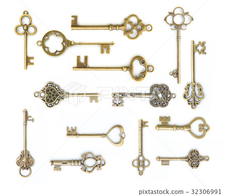 collection of old key isolated collection of old key isolated 32306991
