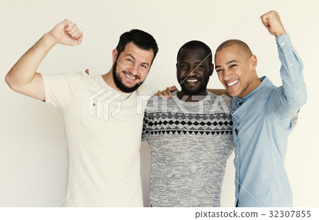 Diversity Men Stand Together Face Expression Studio Protrait Diversity Men Stand Together Face Expression Studio Protrait 32307855