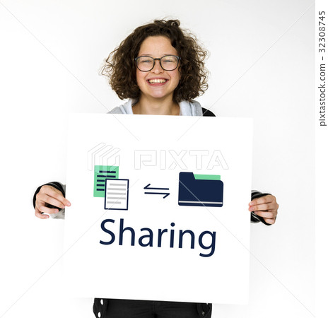 Data Information Sharing File Folder Graphic 32308745