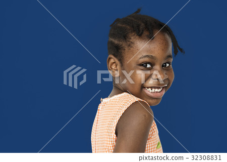 Little Girl Smile Face Expression Studio Portriat 32308831