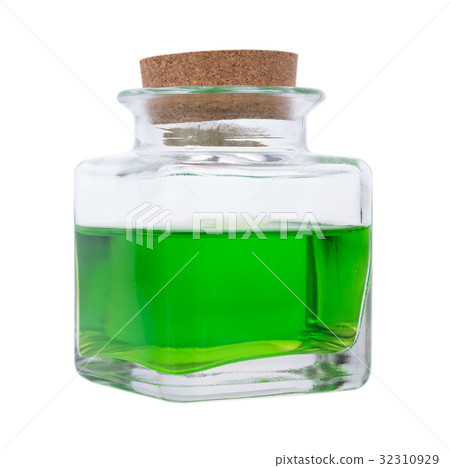 Green Glass Cosmetic Medicine Bottle 32310929