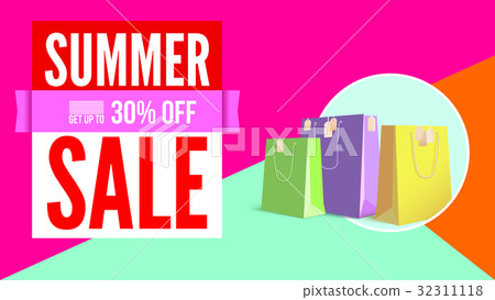 Summer sale flat design poster. Selling ad banner 32311118