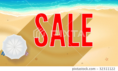 Summer sand of beach on the seashore. Selling ad