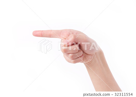 hand pointing to side way hand pointing to side way 32311554