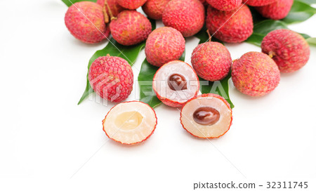 Litchi on a white background. Litchi on a white background. 32311745