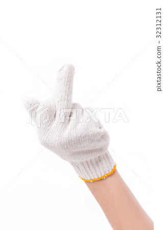worker hand showing middle finger 32312131