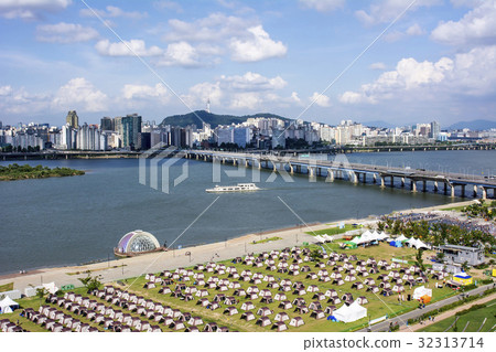 麻浦大橋，濱江北路，巴姆島，漢江市政公園，汝矣島，永登浦區，漢江，首爾 32313714