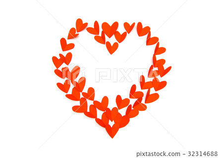 Valentine day concept, red paper in heart shape Valentine day concept, red paper in heart shape 32314688