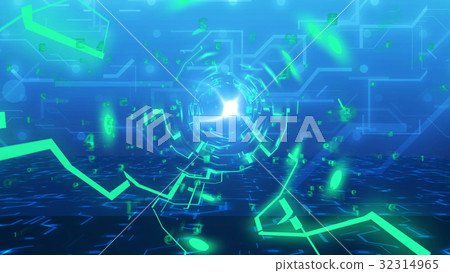 Technology Tunnel from imitation of circuit board 32314965