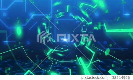 Technology Tunnel from imitation of circuit board 32314966