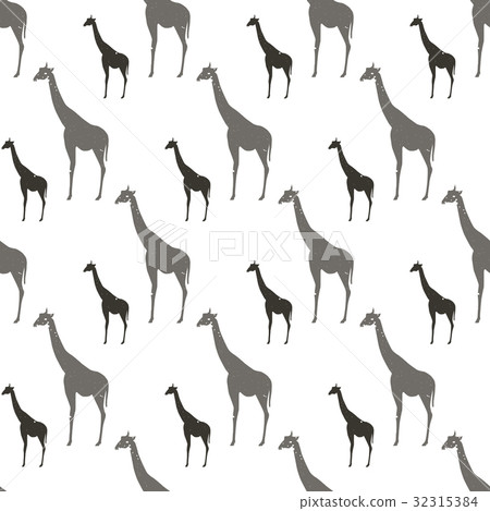 Seamless Pattern With Gray And Black Silhouette 32315384
