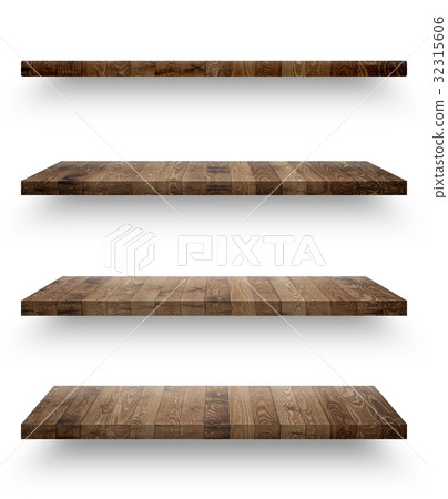 Wooden shelf template set isolated Wooden shelf template set isolated 32315606